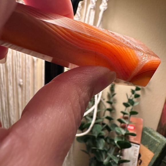 Natural Polished Carnelian Crystal Wand With Metal Stand - Picture 5 of 15